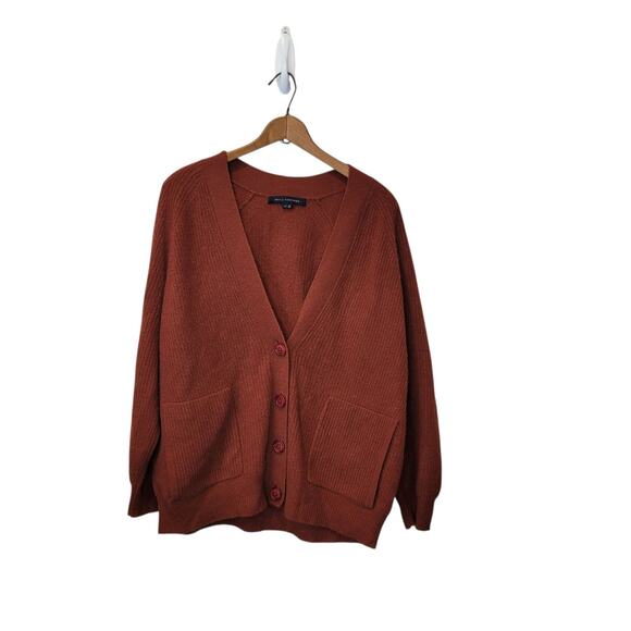 Skull Cashmere Sweaters - Skull Cashmere Womens Brown Cashmere Sweater Cardigan Pockets Medium Classic